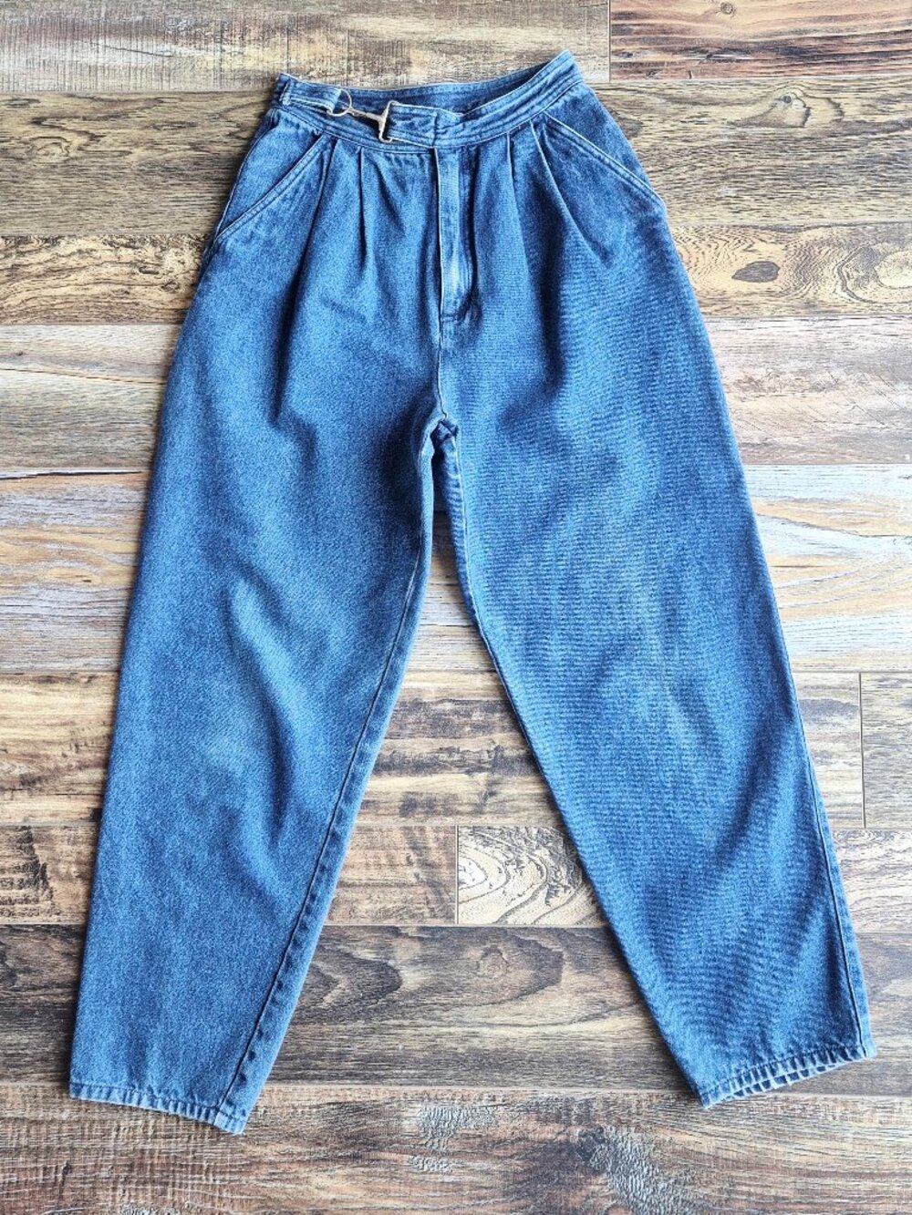 Vintage Y2K Carole Little Sport High Waist Pleated Side-Buckle Tapered Jeans